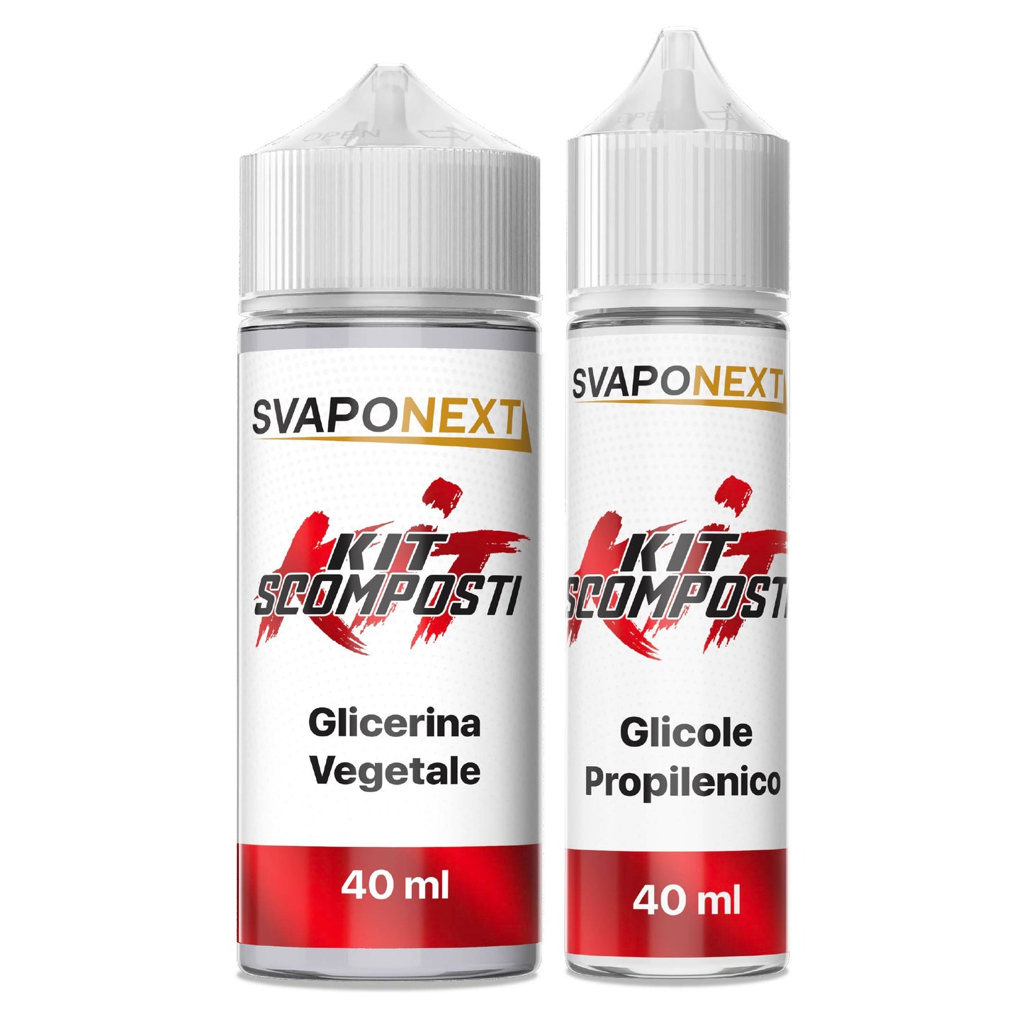 SVAPONEXT - KIT SCOMPOSTI - KIT ROSSO 80 ML 50/50 (40+40)