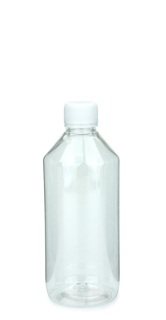 Bottiglia in PET da 500 ml trasparente con tappo