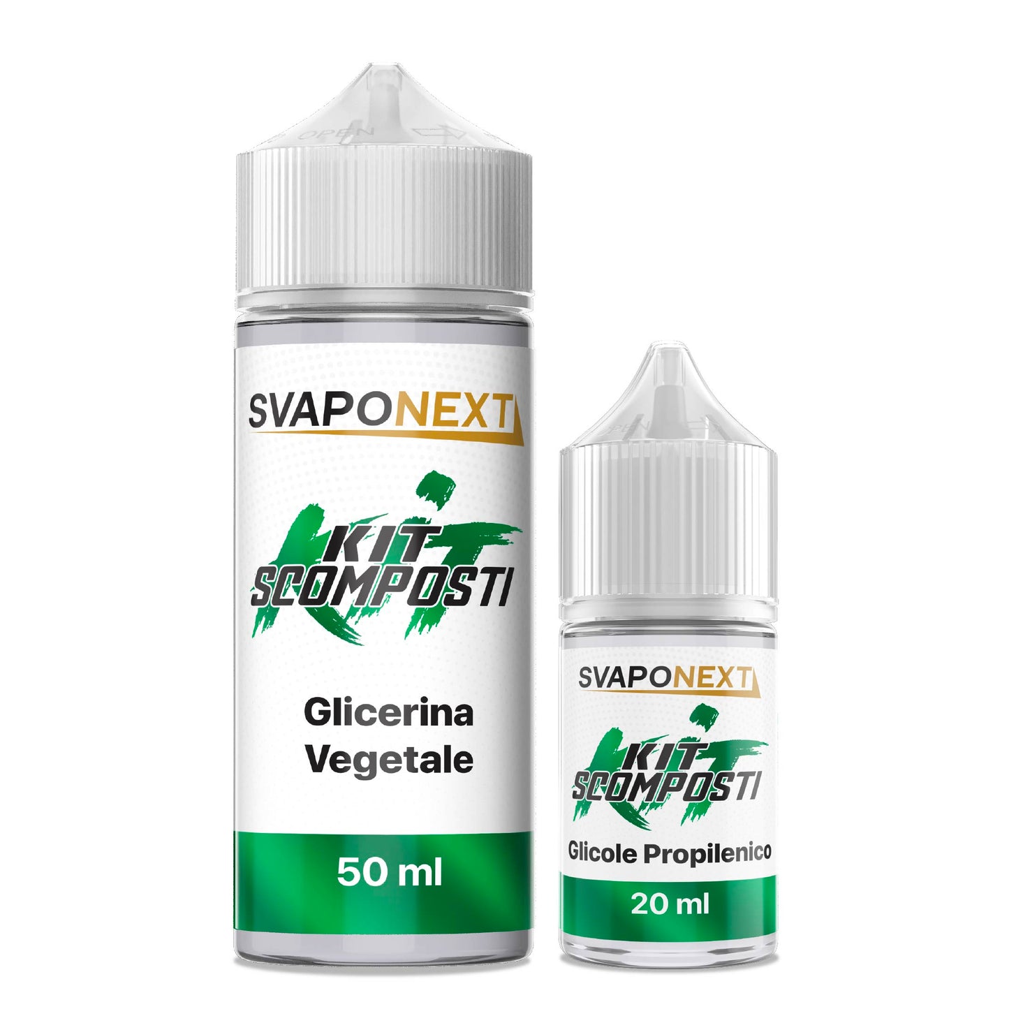 SVAPONEXT - KIT SCOMPOSTI - KIT VERDE 70 ML 70/30 (50+20)